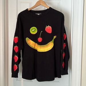 Urban Outfitters Fruit Graphics Long Sleeve Shirt Size S & Bike Short - Size L